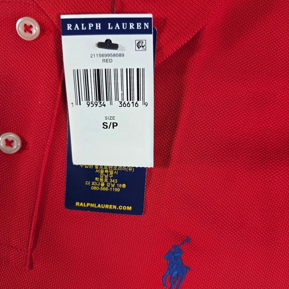 Polo Ralph Lauren Womens Classic Fit Cotton Mesh Polo Shirt Red S - Picture 4 of 7